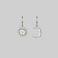 mismatch sun and moon hoop earrings