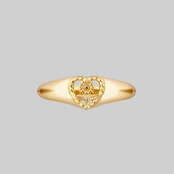 gold sunflower heart ring 