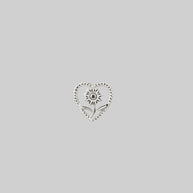 sunflower heart silver helix earring
