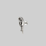 silver detailed swirl earring