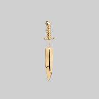 gold knife stud earrings
