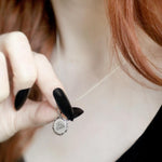 gothic engraved pendant sterling silver necklace