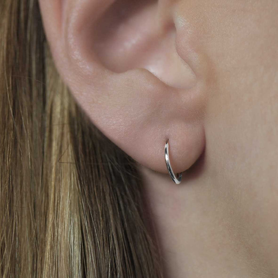 Tiny Silver Hoops - 10mm