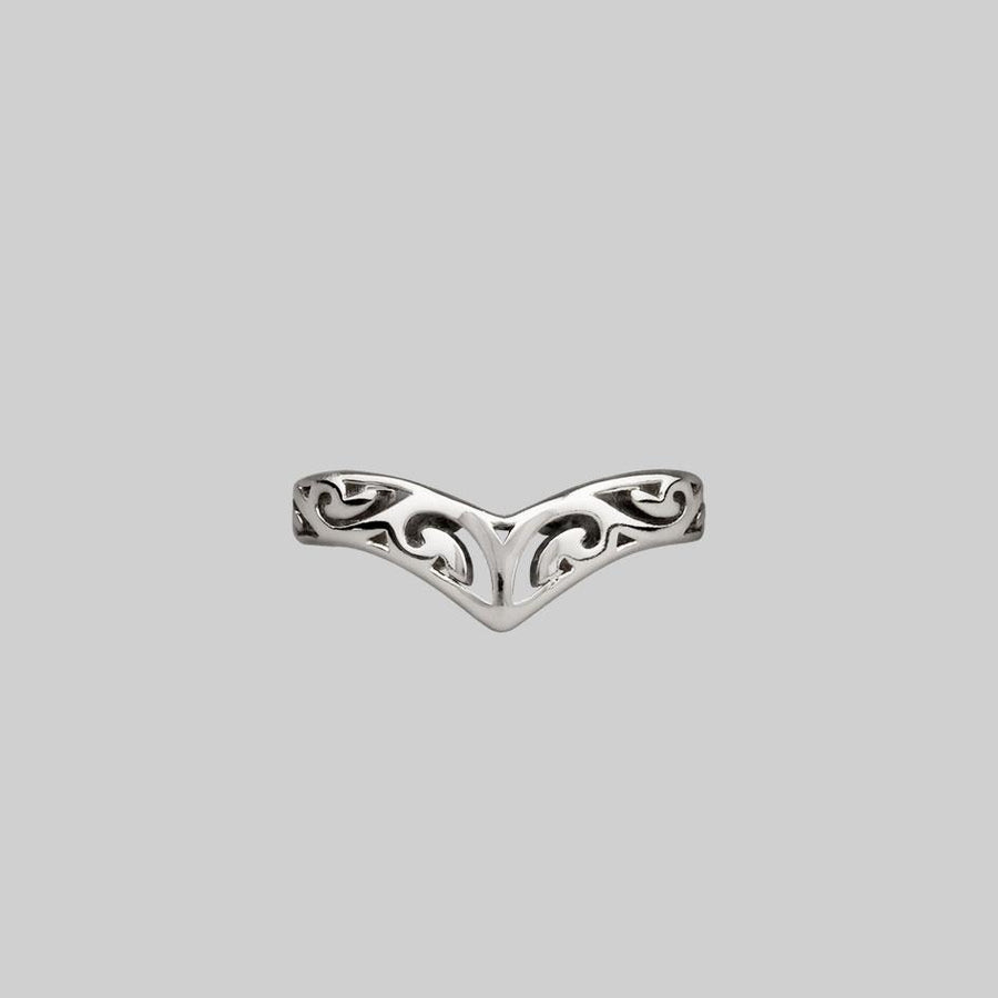 Sterling silver midi toe ring swirl design