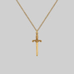 gold gothic dagger necklace 