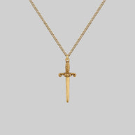 gold gothic dagger necklace 