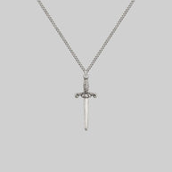 silver gothic dagger necklace 