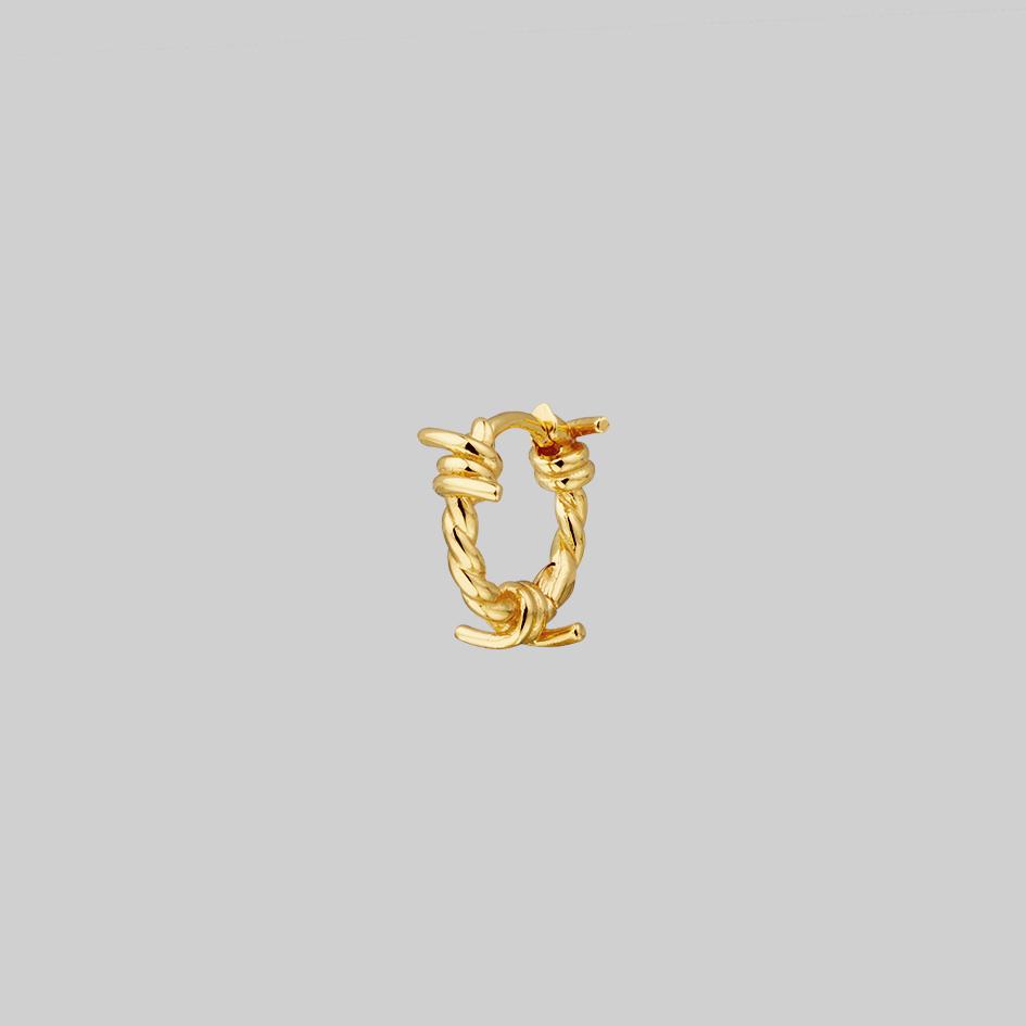 twisted barbed wire hoop earring