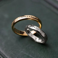 gold poem ring, gothic ring