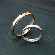 Sterling silver poem ring, band ring with words