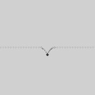 CUPID. Black Spinel Chevron Collar - Silver